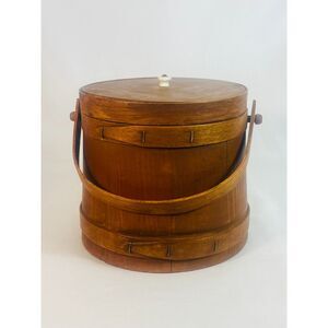 Antique Shaker Bent Wood Pantry Box With Lid Primitive